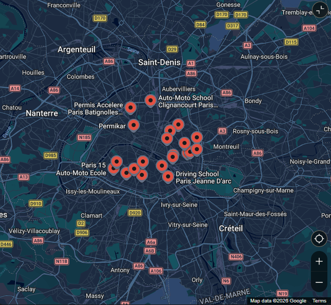 Vous cherchez une auto-école à Paris ? Voici 60 options