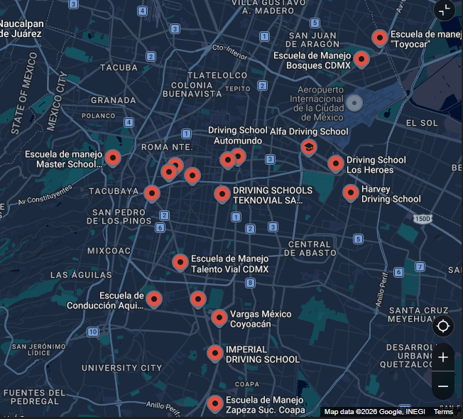 Autoescuelas en Ciudad de México (34 Empresas) – Dirección y Teléfono