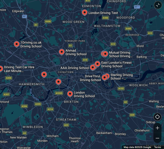 London Driving Schools (60 Companies) – Address and Phone Information