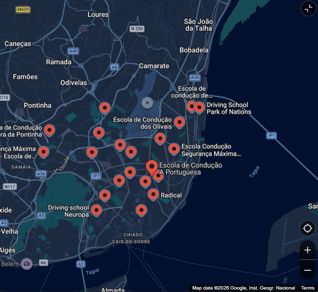 Escolas de Condução em Lisboa (60 Empresas) – Morada e Número de Telefone