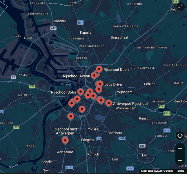 Rijscholen in Antwerpen (60 Bedrijven) – Adres en Telefoonnummer