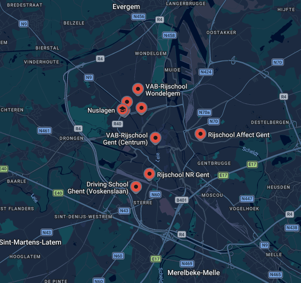 Rijscholen in Gent