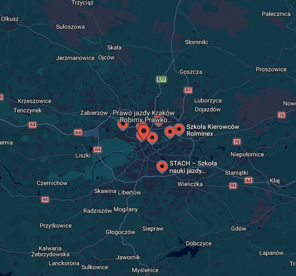 Szukasz szkoły jazdy w Krakowie? Zobacz 60 opcji!