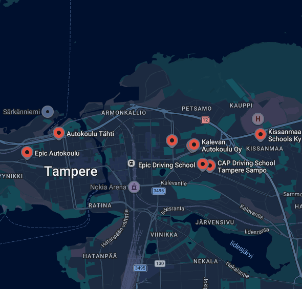 43 Tampereen Autokoulua – Osoitteet, Puhelinnumerot